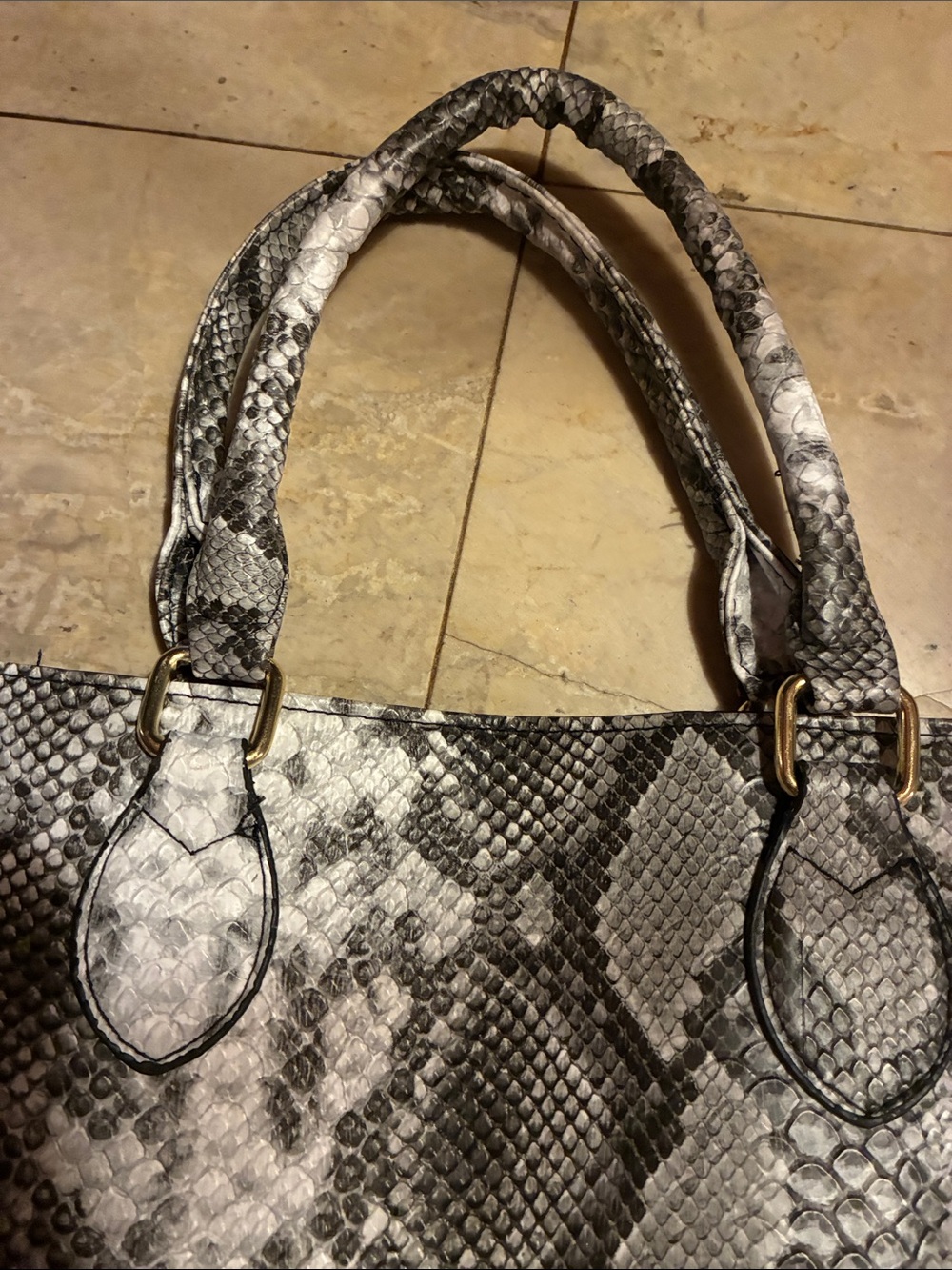 Source Unknown Black & White Python-Print Tote - Picture 3 of 5